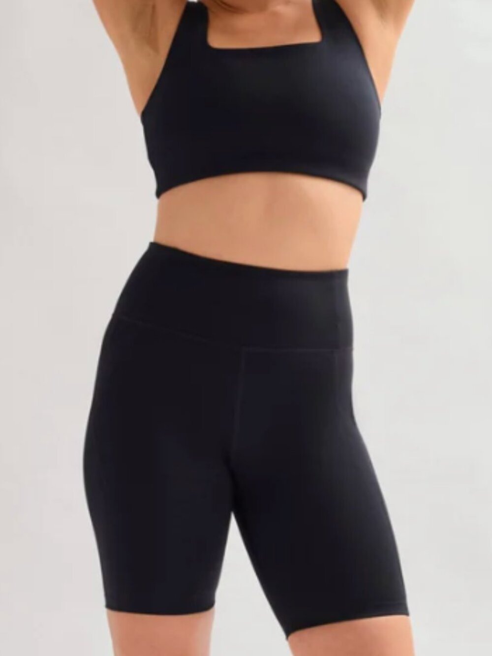 Girlfriend Collective Black High-Rise Pocket Bike Short